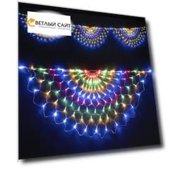 Светодиодная Сеть Радужная 3 x 0,5 м Разноцветная, 384 LED, Провод Прозрачный Силикон, IP65 17-030