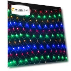 Светодиодная Сеть 2 x 2 м Разноцветная 24В, 256 LED, Провод Прозрачный ПВХ, IP54 17-023