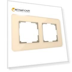 Рамка из стекла на 2 поста Elite айвори Werkel a057883
