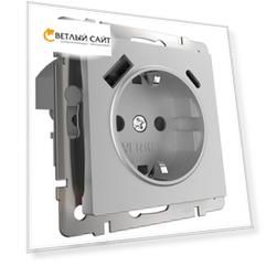 Розетка с быстрой зарядкой USB Type A+С серебряная Werkel a056274
