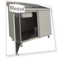 Стол производственный с распашными дверьми Restoinox СПЗР1М-17/7-БЛ с моечной ванной