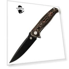Складной нож Honor Caesar Elite Black, bronze, рукоять титан и карбон, сталь S35VN