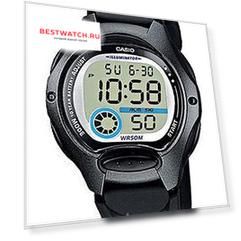 Японские наручные  женские часы Casio LW-200-1B. Коллекция Digital