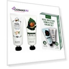 набор кремов для рук и ног с экстрактом слизи улитки jigott real moisture hand & foot cream set
