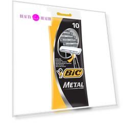 Bic Бритвенный станок с 1 лезвием Metal с защитным металическим покрытием блистер 10 штук