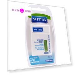 Dentaid Межзубная нить VITIS Waxed Dental Tape FM, плоская, со фтором и мятой, 50м