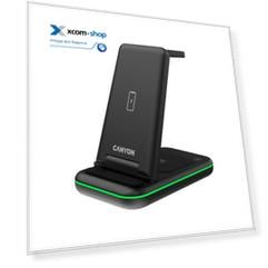 Зарядное устройство беспроводное Canyon WS-304 CNS-WCS304B 3-in-1 for iWatch/iPhone/TWS headphones, black
