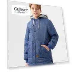 Куртка демисезонная с джинсовым принтом синяя Button Blue (152)