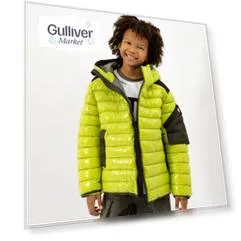 Куртка демисезонная из глянцевой плащовки салатовая Gulliver (140)