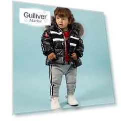 Куртка зимняя стеганая черная Gulliver (74)