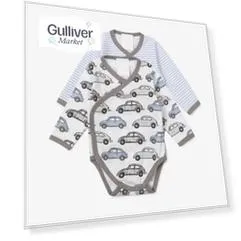 Комплект из 2х боди с длинным рукавом голубой с принтом Gulliver (3-6 м)