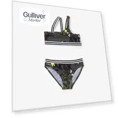 Купальник раздельный ассметричный с принтом хаки Gulliver (98-104)