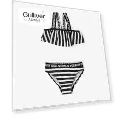 Купальник раздельный в полоску с широкой сборкой на лифе Gulliver (110-116)