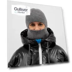 Шлем вязаный серый Gulliver (56)