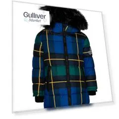 Полупальто зимнее клетчатое Gulliver (98)