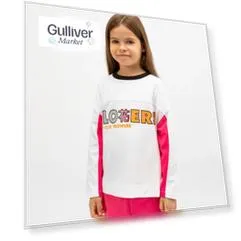 Футболка с длинным рукавом белая Gulliver (134)