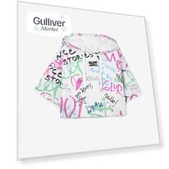 Толстовка женская укороченная с капюшоном и разноцветным принтом Gulliver (S)
