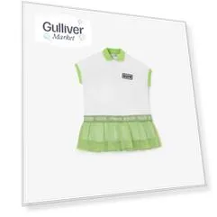 Платье с застежкой поло в спортивном стиле белое Gulliver (86)