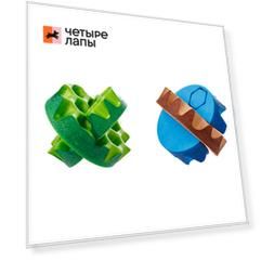 Pet Hobby Игрушка для кошек Модульный мячик с 2 модулями зеленый, 4 см