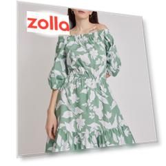 Платье из хлопка с открытыми плечами