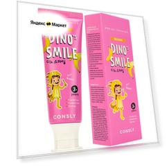 Consly Детская гелевая зубная паста DINO's SMILE c ксилитом и вкусом банана, 60г