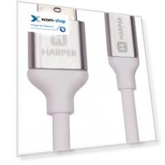 Кабель Harper SCH-530 white USB - Lightning, силиконовый, для зарядки и синхронизации, 1м, зарядка устройства до 2х ампер