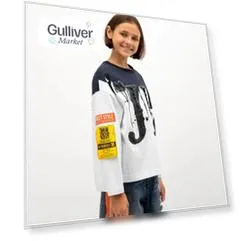 Футболка с длинным рукавом оверсайз белая Gulliver (140)