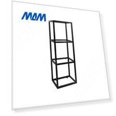 Металлокаркас-стеллаж 250х980х340мм на 4 полки, черный (RAL 9005, муар) (MF.12.250х980х340.BLC)