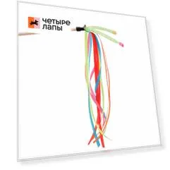 Pet Hobby Игрушка-дразнилка для кошек Ленты и трубочки, палка 50 см, общая длина 60 см
