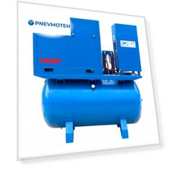Винтовой компрессор KraftMachine КМ11-10рВ-500/О (10бар, 11кВт, 500л, осушитель, IP23)