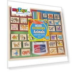 Набор штампов Deluxe Melissa & Doug "Творчество", Животные