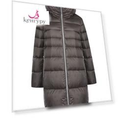 Серая куртка-пуховик с капюшоном ADD