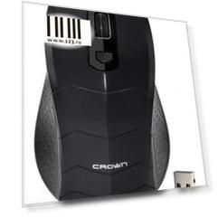 Мышь беспроводная Crown CMM-934W black чёрный USB