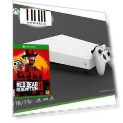 Игровая консоль Microsoft Xbox One X белый в комплекте: игра: Red Dead Redemption 2