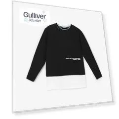 Футболка с длинным рукавом черная Gulliver (140)