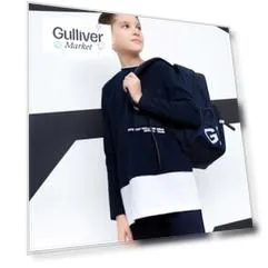 Футболка с длинным рукавом синяя Gulliver (146)