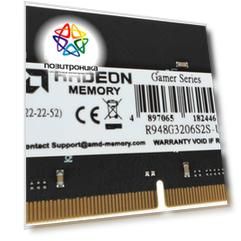 Оперативная память AMD Radeon R9 Gamer Series DDR4 -  8GB, 3200 МГц, SO-DIMM, CL22 (r948g3206s2s-u)