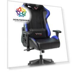 Кресло игровое Zombie VIKING 5 AERO, обивка: эко.кожа, цвет: черный/синий