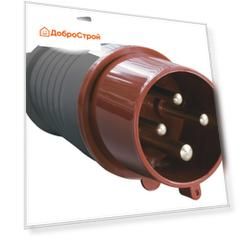 Вилка силовая ИЭК 024, 32 А, 3p+РЕ, 380 В, IP44