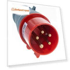 Вилка силовая ИЭК 025, 32 А, 3p+РЕ+N, 380 В, IP44