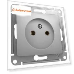 Розетка 1-местная Schneider Electric GLOSSA без заземления 16А, алюминий