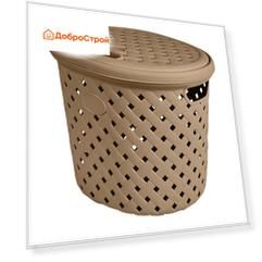 Корзина для белья Plast Team Rattan 14л 325х280х280 мм шоколадный мокко