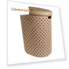 Корзина для белья Plast Team Rattan 42л 415х330х510 мм шоколадный мокко