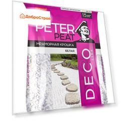 Крошка мраморная Peter Peat линия Деко, фракция 10-20 мм 15 кг белая