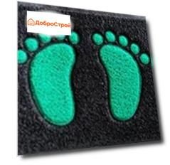 Коврик "Spongy" Лапки 45х75 см, чёрно-зелёный, Sunstep™