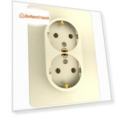 Розетка 2-местная Schneider Electric GLOSSA с заземлением 16А, бежевый