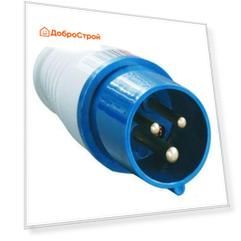 Вилка силовая ИЭК 013, 16 А, 2p+РЕ, 220 В, IP44
