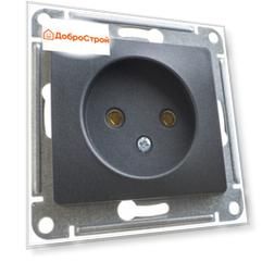 Розетка 1-местная Schneider Electric GLOSSA без заземления 16А, антрацит