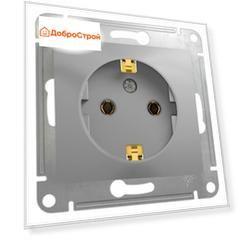 Розетка 1-местная Schneider Electric GLOSSA с заземлением 16А, алюминий