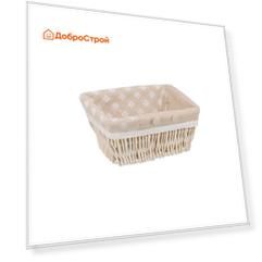 Корзина стеллажная "Пуговка", Д240 Ш170 В110, молочный